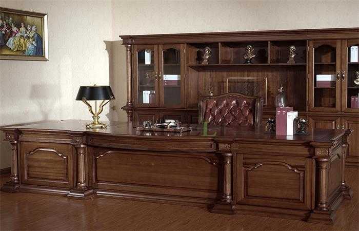 办公台木饰面效果图 办公台木饰面效果图